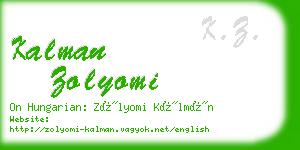 kalman zolyomi business card